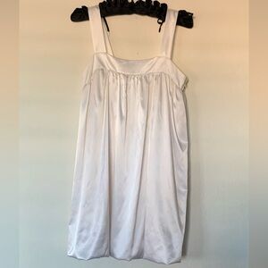 White Satin Sleeveless Dress